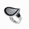 Bague 55 Bague contemporaine en or blanc, diamants et onyx 58 Facettes 2.18389