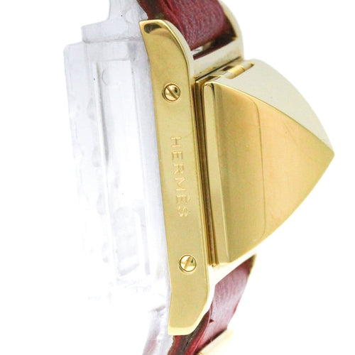 Montre Hermès - Montre Médor à quartz en métal plaqué et cuir 58 Facettes cu10ran0ue