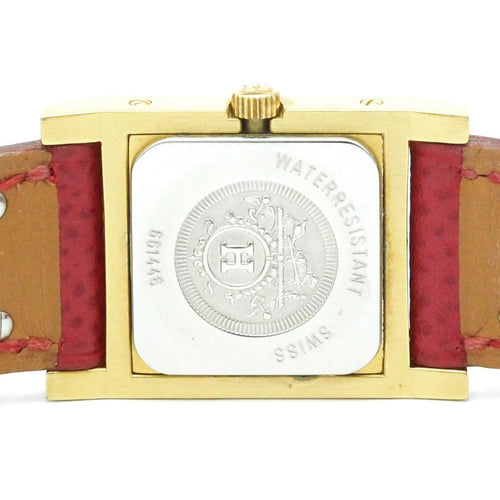Montre Hermès - Montre Médor à quartz en métal plaqué et cuir 58 Facettes cu10ran0ue