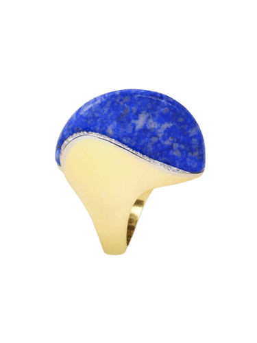 Bague 50 Bague cocktail en or jaune 18k, lapis-lazuli et diamants 58 Facettes 1CA/CAN 3