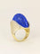 Bague 50 Bague cocktail en or jaune 18k, lapis-lazuli et diamants 58 Facettes 1CA/CAN 3
