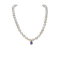 Collier Collier de perles Akoya japonaises, tanzanite certifiée et diamants en or 14k 58 Facettes N002