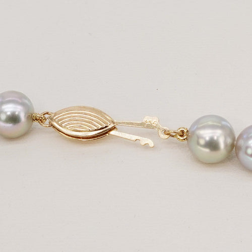 Collier Collier de perles Akoya japonaises, tanzanite certifiée et diamants en or 14k 58 Facettes N002
