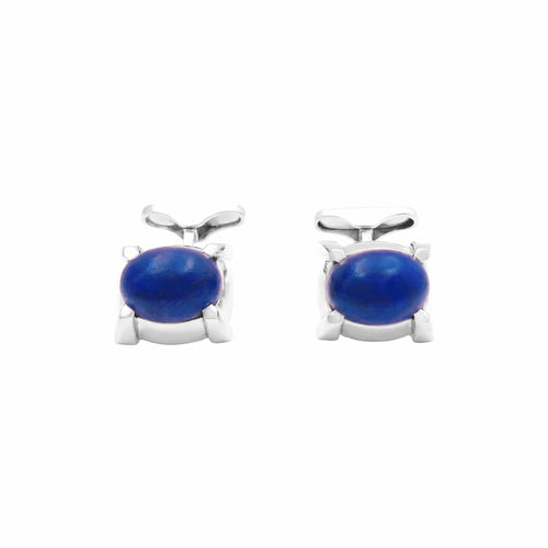 Boutons de manchette Boutons de manchette en or blanc et lapis-lazuli 58 Facettes 35927