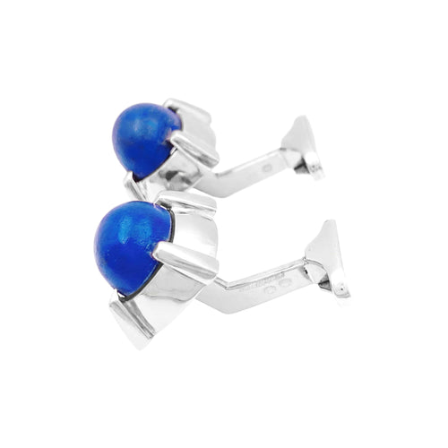 Boutons de manchette Boutons de manchette en or blanc et lapis-lazuli 58 Facettes 35927