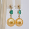 Boucles d'oreilles Boucles d’oreilles pendantes en or 18k, perles des mers du Sud, émeraudes et diamants 58 Facettes E0070
