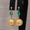 Boucles d'oreilles Boucles d’oreilles pendantes en or 18k, perles des mers du Sud, émeraudes et diamants 58 Facettes E0070