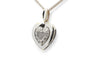 Pendentif Pendentif cœur en or blanc 18 carats et diamants taille brillant (env. 0,12 ct) 58 Facettes B978