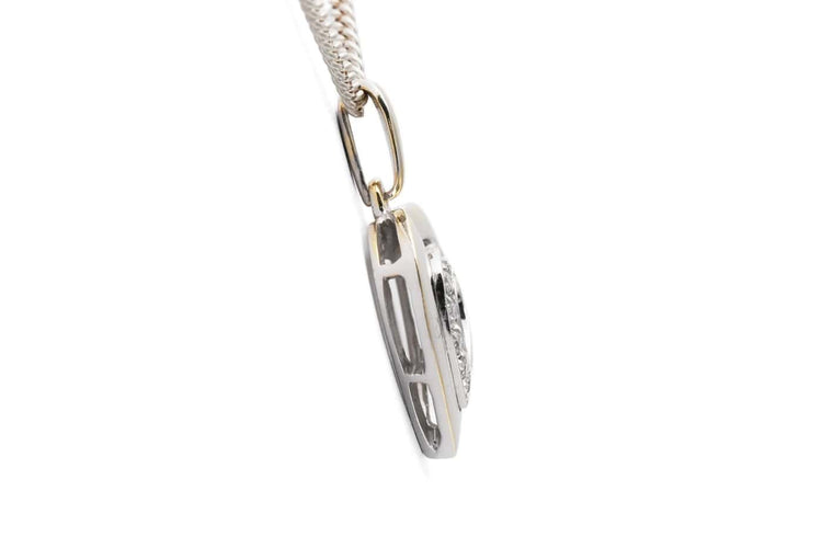 Pendentif Pendentif cœur en or blanc 18 carats et diamants taille brillant (env. 0,12 ct) 58 Facettes B978