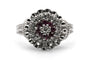 Bague 62 Bague années 50 en or blanc 18 carats, rubis et diamants taille brillant 58 Facettes 24101