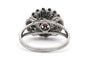 Bague 62 Bague années 50 en or blanc 18 carats, rubis et diamants taille brillant 58 Facettes 24101