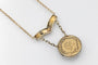 Collier Collier - Médaillon ouvrant en or jaune 14 carats, émail noir et diamants taille rose 58 Facettes PP4
