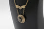 Collier Collier - Médaillon ouvrant en or jaune 14 carats, émail noir et diamants taille rose 58 Facettes PP4