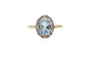 Bague 54.5 Bague en or jaune et blanc 18 carats, aigue-marine et diamants 58 Facettes 13667