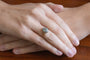 Bague 54.5 Bague en or jaune et blanc 18 carats, aigue-marine et diamants 58 Facettes 13667