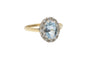 Bague 54.5 Bague en or jaune et blanc 18 carats, aigue-marine et diamants 58 Facettes 13667