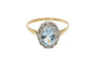 Bague 54.5 Bague en or jaune et blanc 18 carats, aigue-marine et diamants 58 Facettes 13667