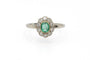 Bague 56 Bague vintage en or blanc 14 carats, émeraude et diamants 58 Facettes 13747