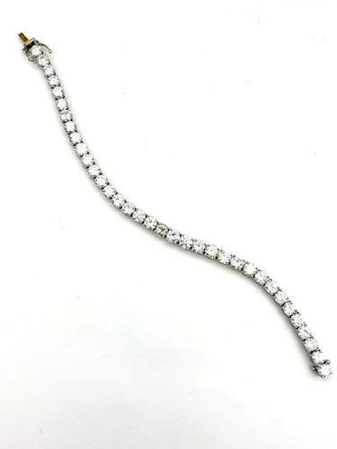 Bracelet Bracelet rivière en or blanc 18k et diamants, 16,45 ct 58 Facettes VINTAGE BRA 2606002