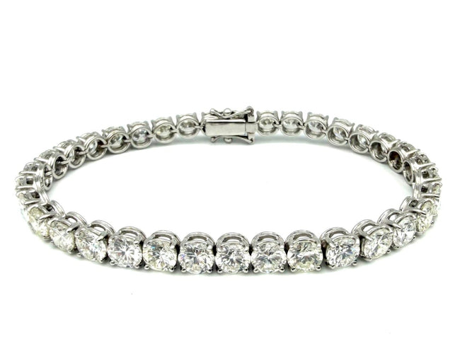 Bracelet Bracelet rivière en or blanc 18k et diamants, 16,45 ct 58 Facettes VINTAGE BRA 2606002