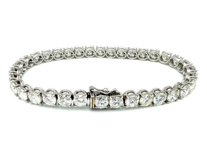 Bracelet Bracelet rivière en or blanc 18k et diamants, 16,45 ct 58 Facettes VINTAGE BRA 2606002