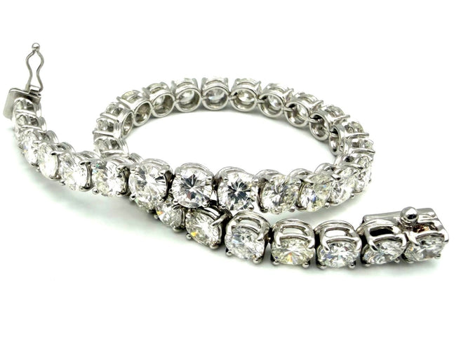 Bracelet Bracelet rivière en or blanc 18k et diamants, 16,45 ct 58 Facettes VINTAGE BRA 2606002