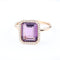 Bague 53 Bague en or rose 18 carats, améthyste 1,90 ct et 36 diamants 58 Facettes 2B-Y