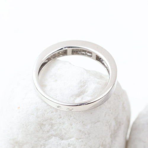 Bague 52 Bague demi-alliance en or blanc 18 carats, 15 diamants baguette, 0,70 ct 58 Facettes 2B-KKK