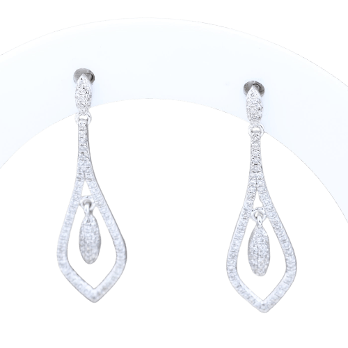 Boucles d'oreilles Boucles d’oreilles pendantes en or blanc 18k et diamants 0,75 ct 58 Facettes 2B-H