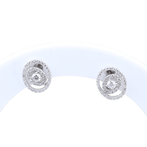 Boucles d'oreilles Boucles d’oreilles en or blanc 18k avec diamants, 0,48 ct 58 Facettes 2B-F