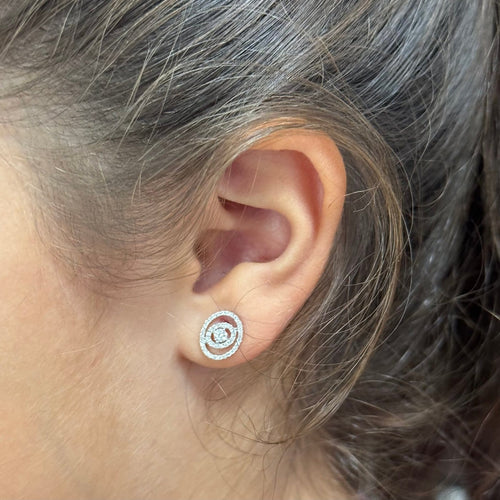 Boucles d'oreilles Boucles d’oreilles en or blanc 18k avec diamants, 0,48 ct 58 Facettes 2B-F