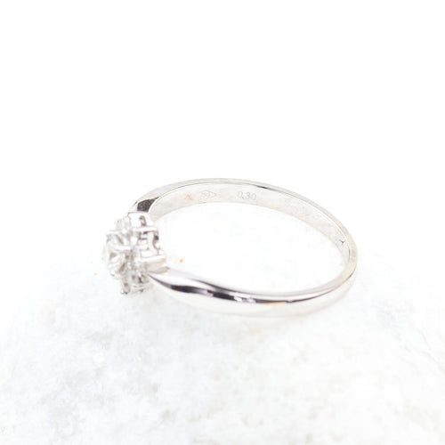 Bague 53 Bague rosette en or blanc 18 carats et diamants, 0,31 ct 58 Facettes 2B-ÑÑ