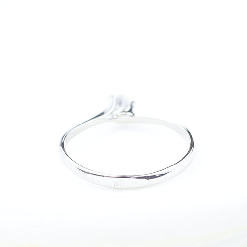 Bague 50 Bague solitaire en or blanc 18 carats avec diamant de 0,12 ct 58 Facettes 2B-TT