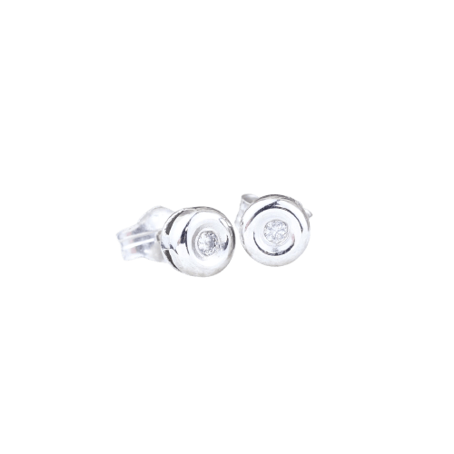 Boucles d'oreilles Boucles d’oreilles en or blanc 18k avec diamants, 0,04 ct 58 Facettes 2B-AA