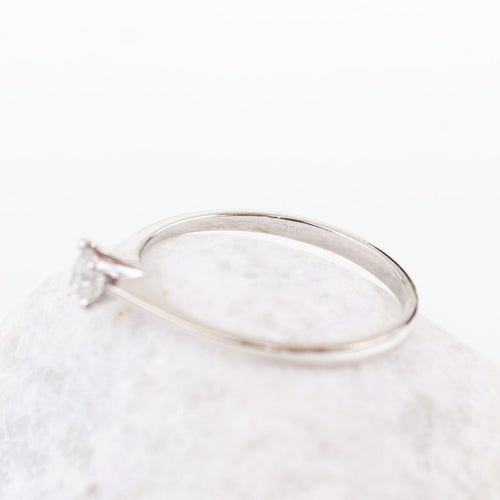 Bague 53 Bague solitaire en or blanc 18 carats avec diamant de 0,15 ct 58 Facettes 2B-RR