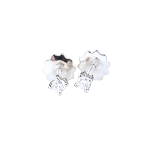 Boucles d'oreilles Boucles d’oreilles solitaires en or blanc 18k, diamants, 0,30 ct 58 Facettes 2B-E