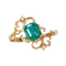 Bague 59 Émeraude en volutes - Bague en or jaune 18 carats avec émeraude et diamants 58 Facettes R0015