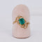 Bague 59 Émeraude en volutes - Bague en or jaune 18 carats avec émeraude et diamants 58 Facettes R0015