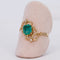 Bague 59 Émeraude en volutes - Bague en or jaune 18 carats avec émeraude et diamants 58 Facettes R0015