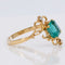 Bague 59 Émeraude en volutes - Bague en or jaune 18 carats avec émeraude et diamants 58 Facettes R0015