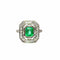 Bague 56 Bague d’inspiration Art déco en platine, émeraude colombienne et diamants 58 Facettes 50554