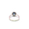 Bague 55 Bague en or blanc 750 avec saphir et halo de diamants 58 Facettes 50555