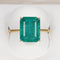 Bague 60 Bague solitaire en or jaune 18k avec émeraude naturelle de 5,80 ct 58 Facettes R0013
