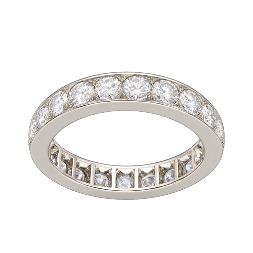 Bague 56 Alliance en platine, 21 diamants taille brillant, environ 2,10 ct, taille 56 58 Facettes FB12020