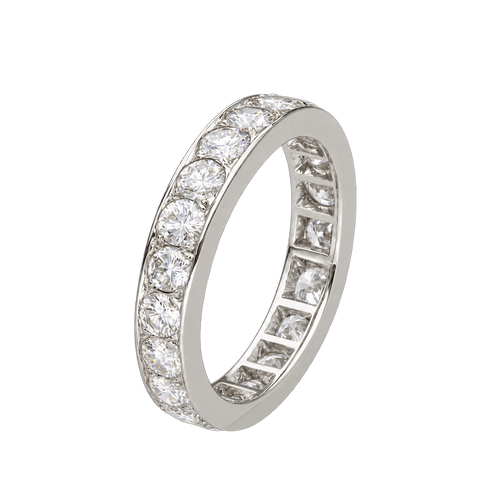 Bague 56 Alliance en platine, 21 diamants taille brillant, environ 2,10 ct, taille 56 58 Facettes FB12020