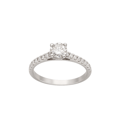 Bague Solitaire en platine avec diamant brillant naturel de 0,49 carat 58 Facettes FB10311