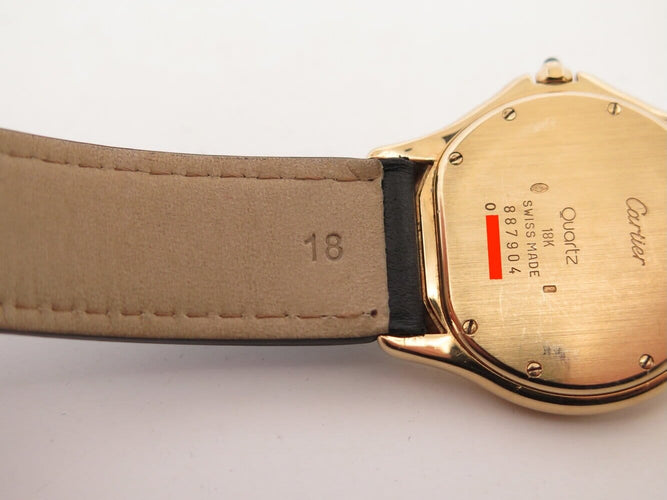 Montre Cartier - Montre Cougar à quartz en or jaune 18k, 33 mm, bracelet en cuir 58 Facettes 277686