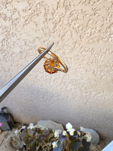 Bague 58.5 Bague solitaire en or jaune 18 carats avec citrine 58 Facettes 408