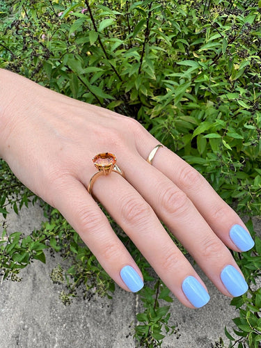 Bague 58.5 Bague solitaire en or jaune 18 carats avec citrine 58 Facettes 408