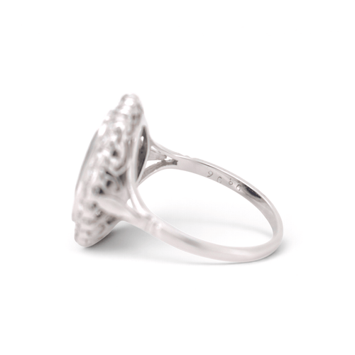 Bague 53 Bague Art déco pompadour en platine, saphir naturel et diamants taille rose, vers 1920 58 Facettes RI-1098